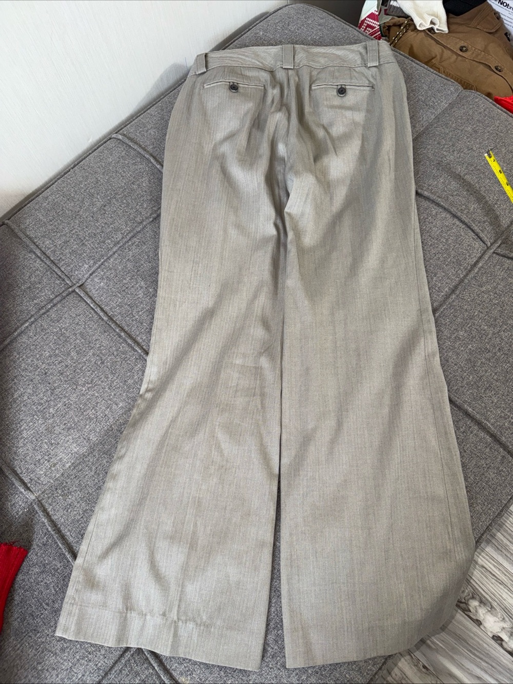 Banana Republic Jackson Fit Beige Trouser Leg /Wide Leg Pants Women's 12 - Picture 6 of 8
